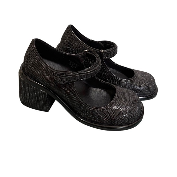 Dolls Kill Sugar Thrillz Desire Me Rhinestone Mary Janes Size 9 Chunky - Picture 1 of 14